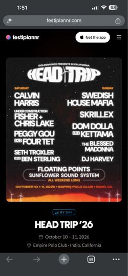2 tickets for head trip $400 each
