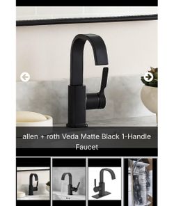 Allen + Roth Veda Matte Black 1-Handle Faucet