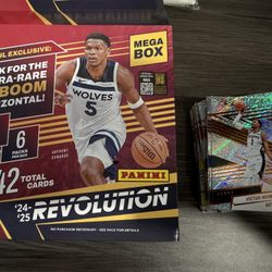 2024-25 Panini Revolution NBA Mega Box (Edwards) Ripped + Wembanyama Cards Pulled”