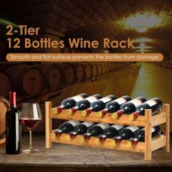 2 Tier Wine Rack Holds 12 Bottles  New