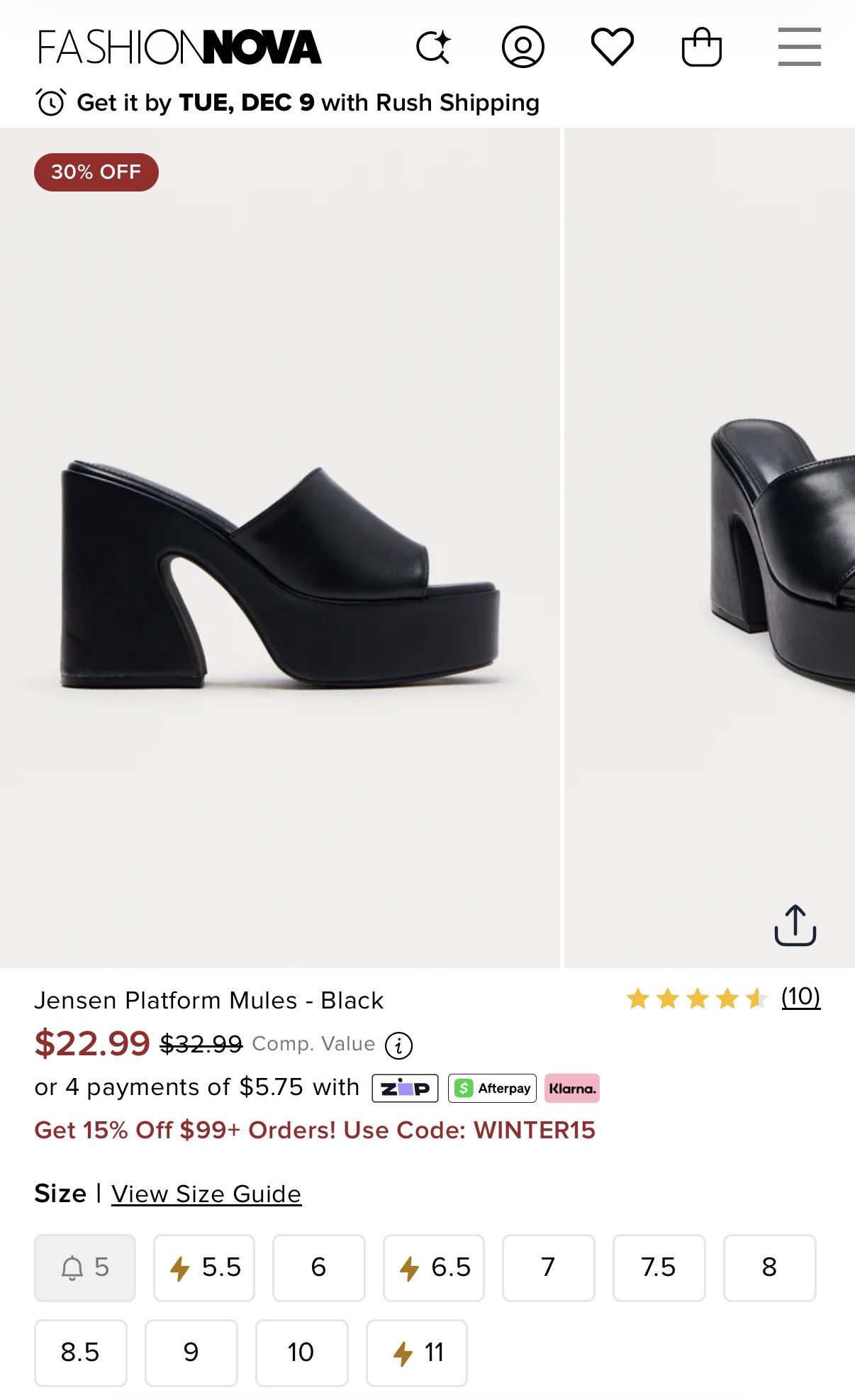 NEW Fashion Nova Platform Mules