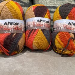 3 of Patons  Classic Wool Yarn,  100%  Pure Wool  