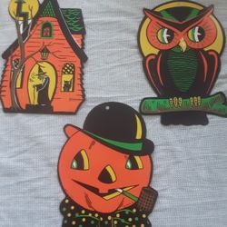 80s Beistle Halloween Decor Lot Of 3