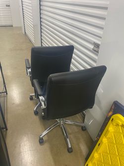 2 Black Leather Office/Executive Chairs – $40 for Both