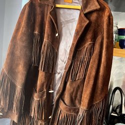 Vintage Leather Fringe Coat