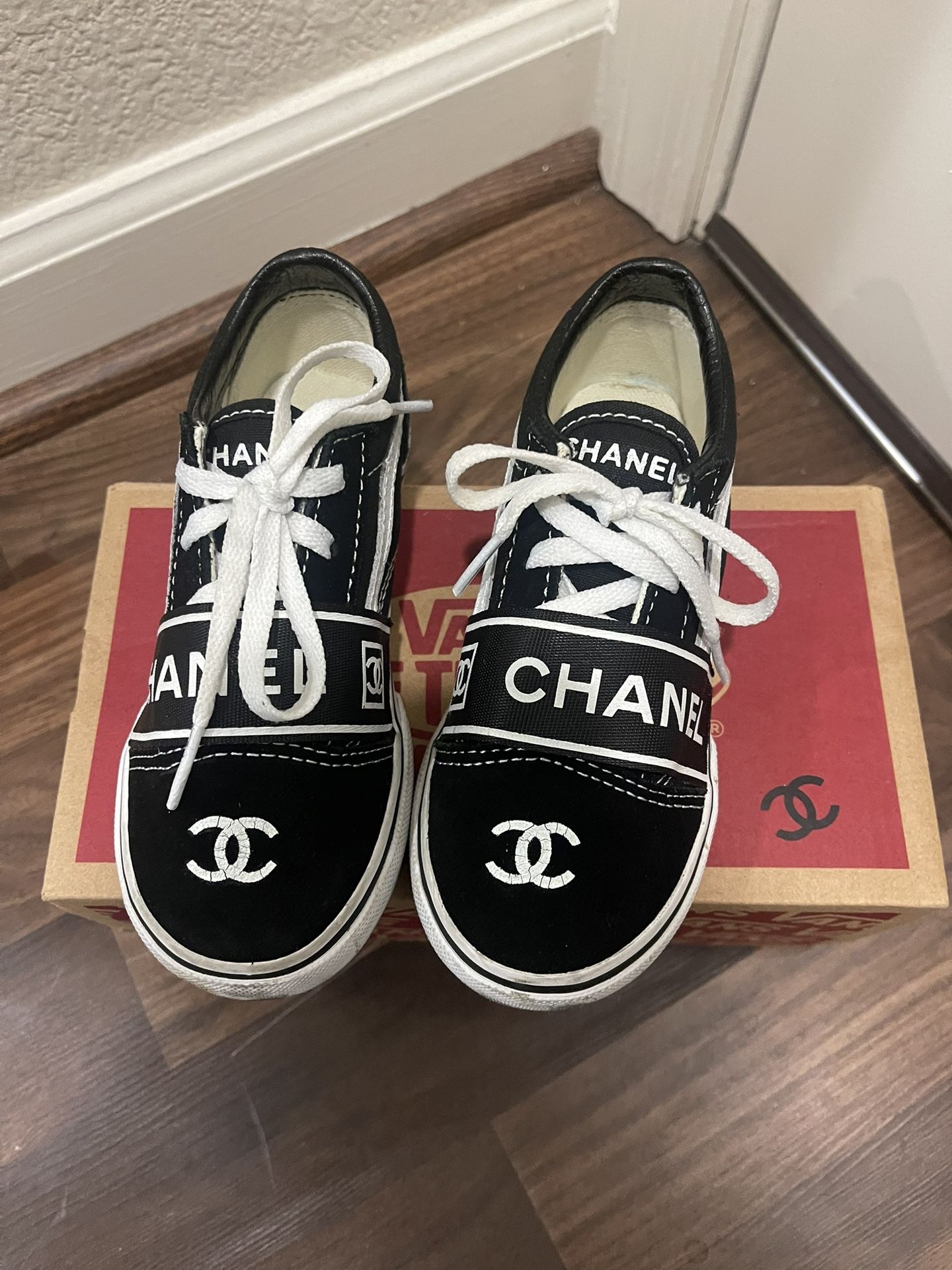 Custom Chanel Vans - Toddler Size 10