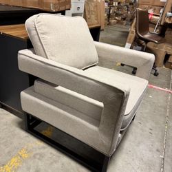 Accent Chair, Mid Century Living Room Armchair Upholstered Modern Sofa Chairs for Reading,Lounging, Living Room Bedroom Apartment (Beige) 
