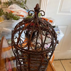 Brown Bird Cage Decor 