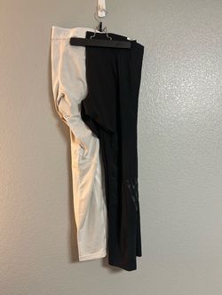 2 men’s Adids black white athletic training long Tights Compression Pants XXL