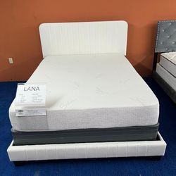 NEW BED FRAME QUEEN SIZE WITH MATTRESS AND BOX SPRING
