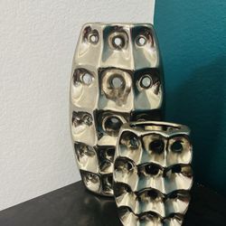Silver Decorative Vases 