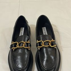 Steve Madden Karmine Loafer, Black Leather, Women Size7