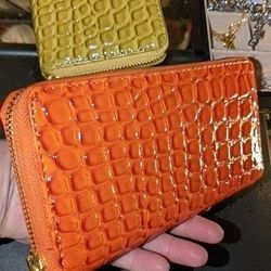 NWT Orange Animal Print Wallet