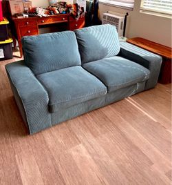 KIVIK love seat, gray-turquoise