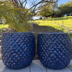 Set of 10 Glazed Pot Planters