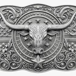 New Longhorn Steer Bull Western Belt Buckle 3.62x2.75 Fits Up To 1.7" Belt Buckle SHIPPING AVAILABLE