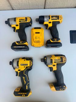 7 Piece DEWALT Impact Drill Set W 3 Battery No Charger Tools Make Offer For All