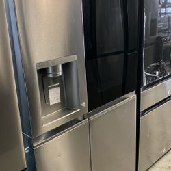 💥Great Deal💥 27 cu. ft. Side by Side Smart Refrigerator w/ InstaView and Craft Ice in PrintProof 