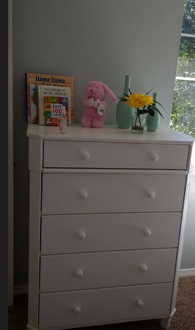 White Dresser It Is Available 46 inches high 35 inch width 19 inches depth