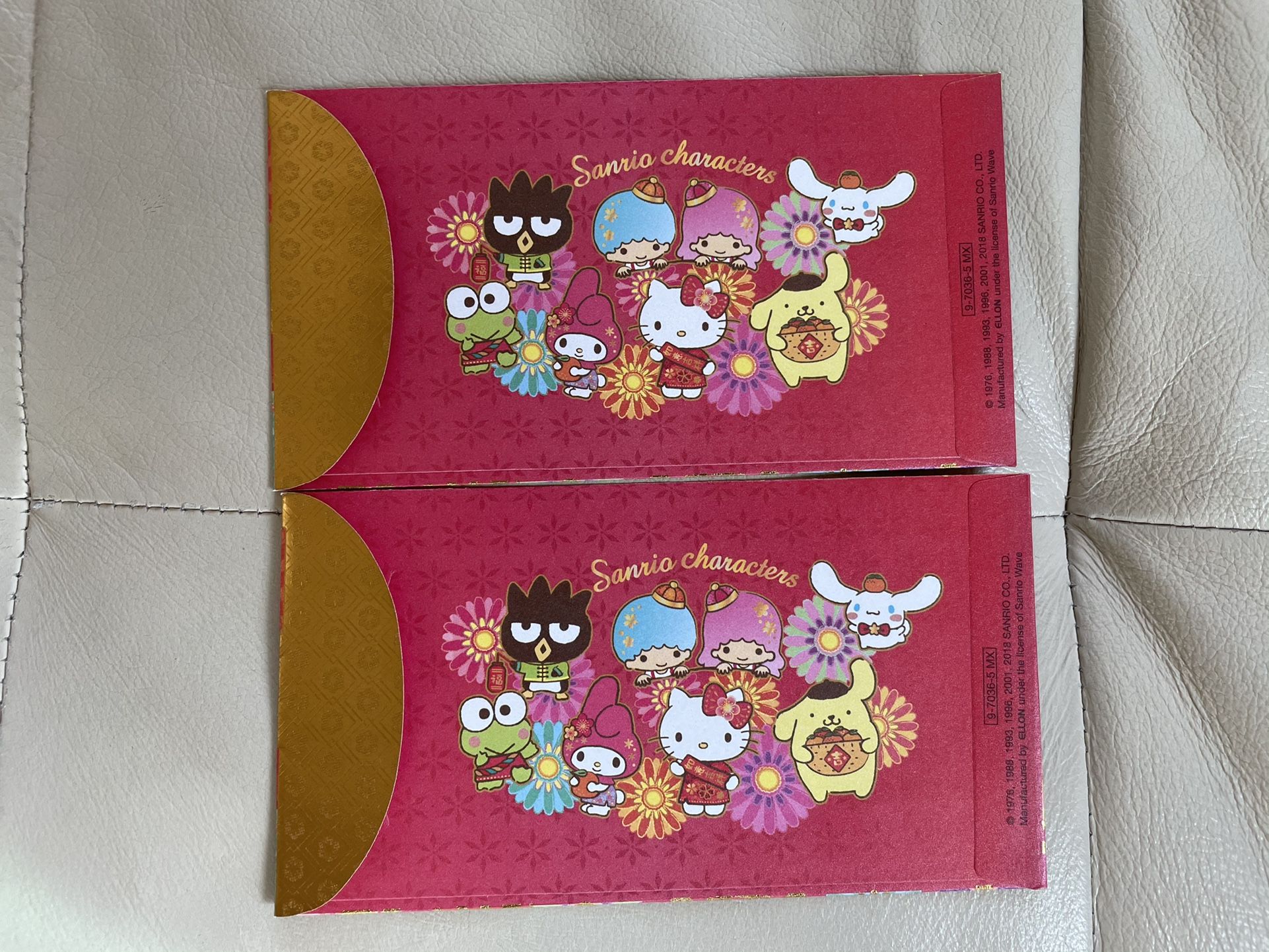 Brand New Sanrio Characters Hello Kitty, My Melody, Little Twin Stars Keroppi Chinese New Year Red/lucky Envelopes