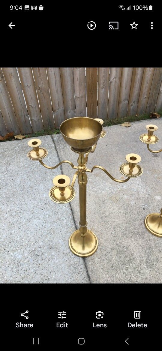 Candle Holders Large Brass