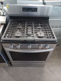 Whirlpool stainless steel 5 burner gas oven/range Open sundays
