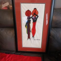 AFRICAN BATIK PAINTING, 30 In. H , 18 In. W