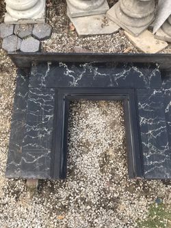 Marble-slate mantel 64”x 44” opening 29/27”