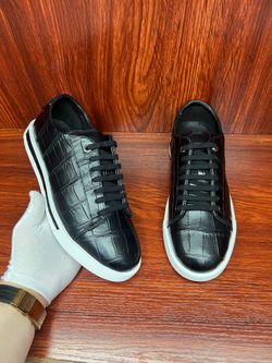 Customized SR black crocodile leather men's business casual shoes