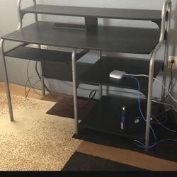 Spacious Multiple Sectional  Black Desk  