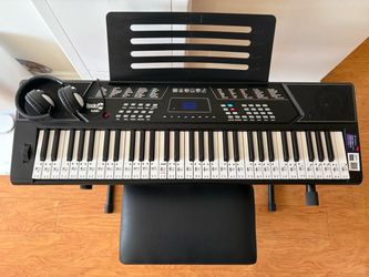 RockJam 61-Key Keyboard Bundle with Stand & Bench