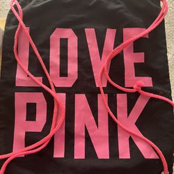 Love Pink Pull String Backpack 