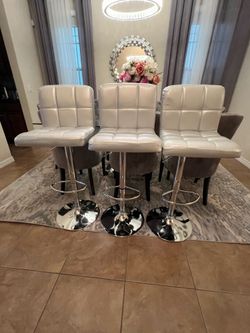 Modern Brand Gray Adjustable Swivel Bar Stools (In Box)  Barstools – $49 Each