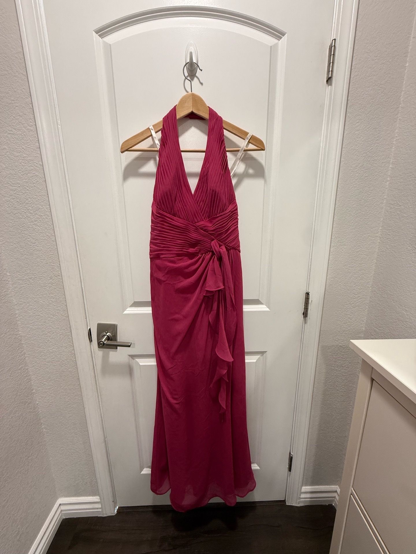 David’s Bridal pink chiffon dress size 8