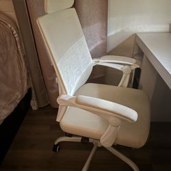 White Chair W/ Footrest 
