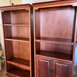 2 Wood Bookcases  Real Wood
