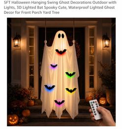 5FT Halloween Hanging Ghost Decoration with Lights