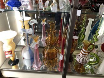 Assorted Tall Glass Vases