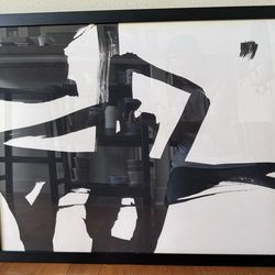 Franz Kline Style Art Picture & Black Frame