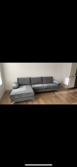 Microfiber Left Hand Facing Sofa & Chaise