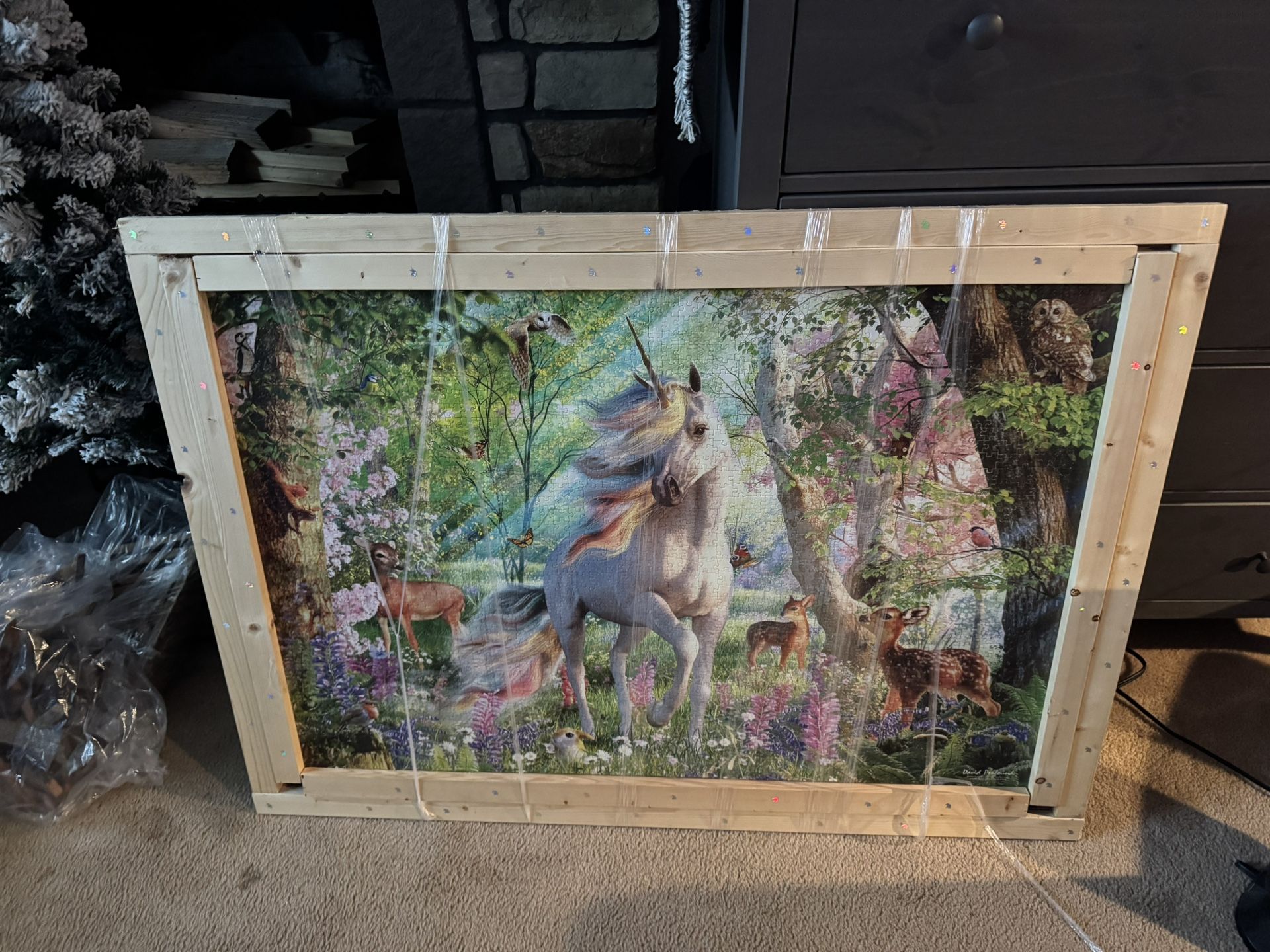 Custom Pine Framed Unicorn Puzzles By David Penfound 