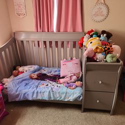 Crib, Dresser and Rocking Chair For Sale