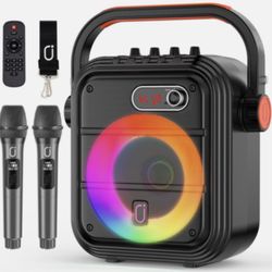 JYX Karaoke Machine with 2 Wireless Microphones, Portable Bluetooth Speaker