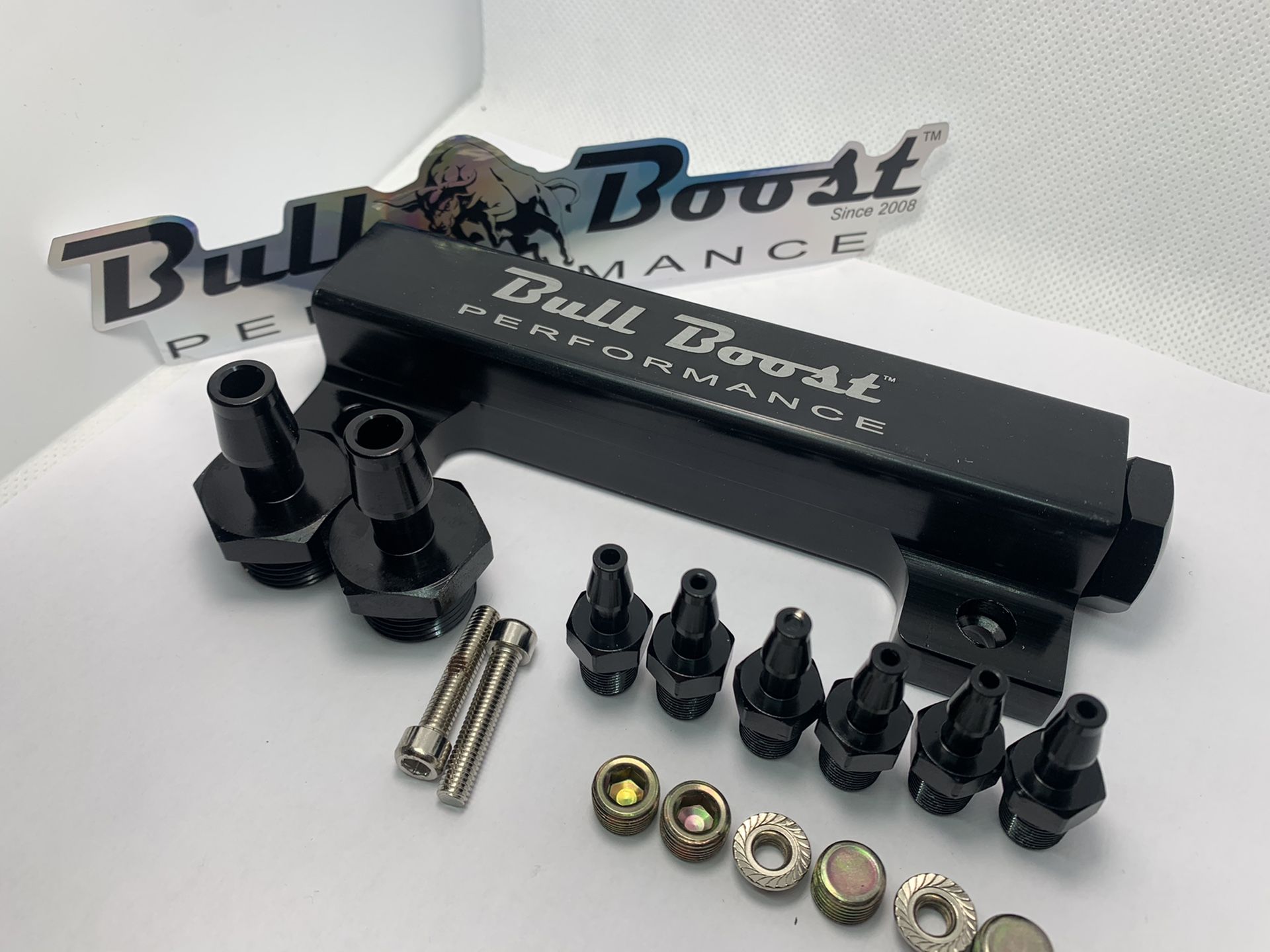 BLACK 1/8" NPT 6 Port Vacuum Manifold Kit fit Turbo Boost Intake Manifold |BOOST