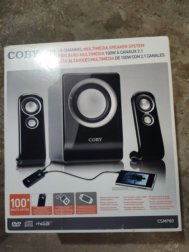 COBY 100 WATT SPEAKERS FOR $25