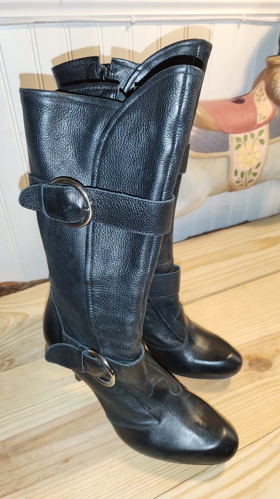 Black  Leather Boots