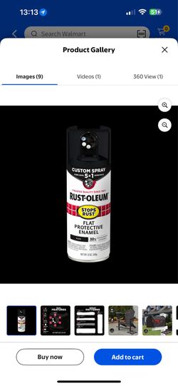 Black, Rust-Oleum Stops Rust Custom Sprays 5 in 1 Flat Spray Paint-376855, 12 oz