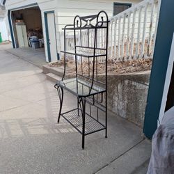 Bakers Rack With Glass Shelves 