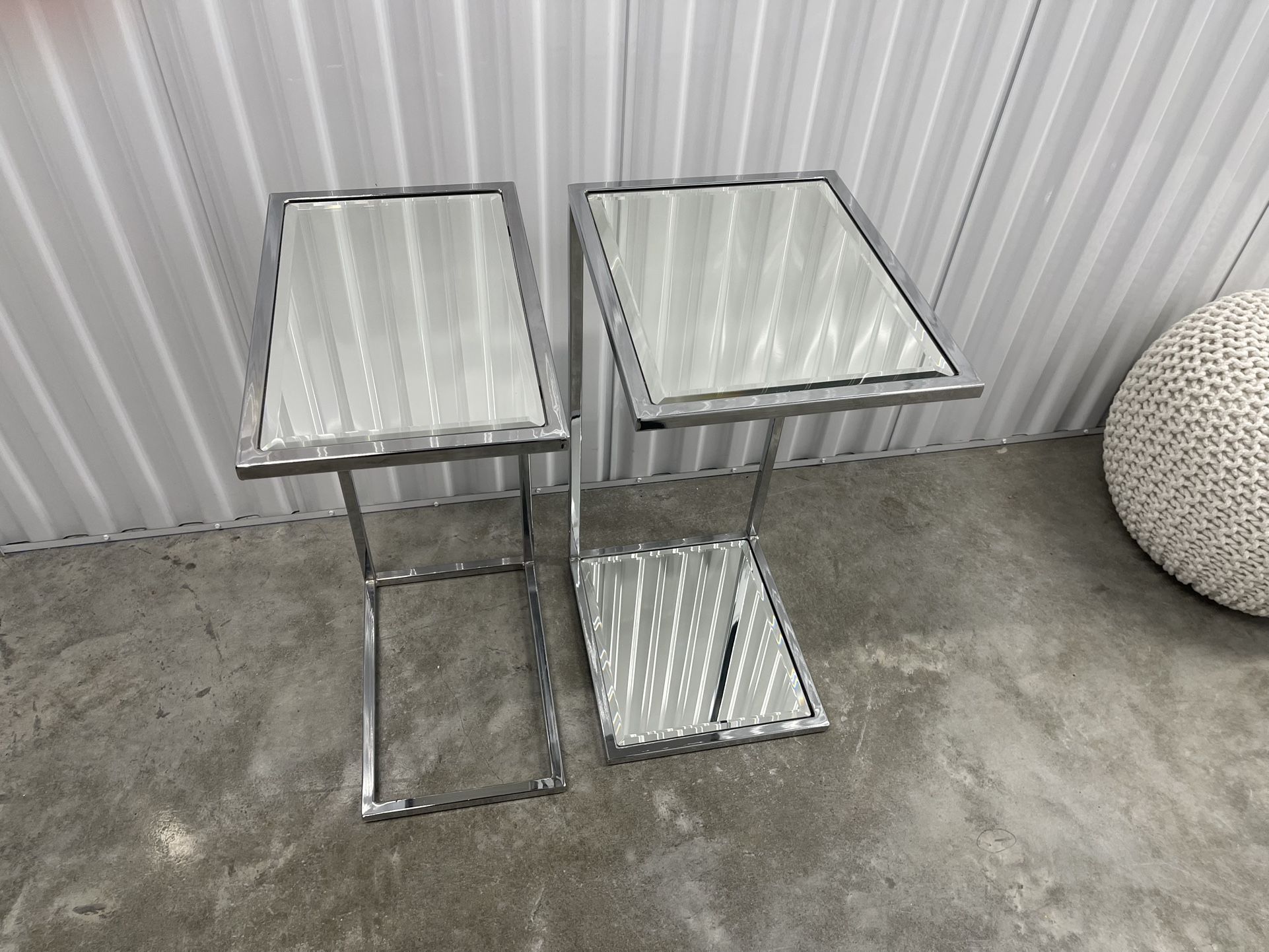 Mirror Chrome Small Tuck In Side Tables