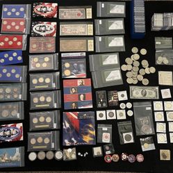 Lot Of Coins, Silver, Gold, Copper, Currency 